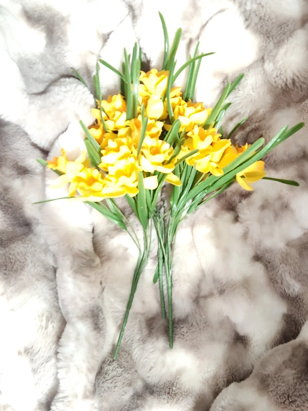Yellow Artificial Daffodil Bouquet - Home Accents Lot Of 3